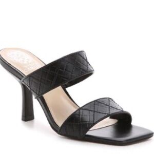 New! Vince Camuto Cherzel Sandal Black 6.5 Open Toe Heel